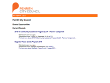 Tablet Screenshot of penrith.smartygrants.com.au
